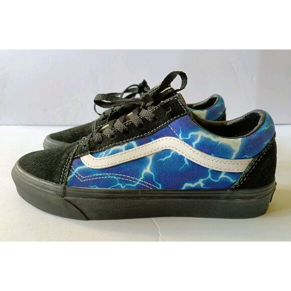 Vans Old Skool Shoes Men's 6 Blue Lightning Low Top Skate Sneaker - Picture 1 of 9